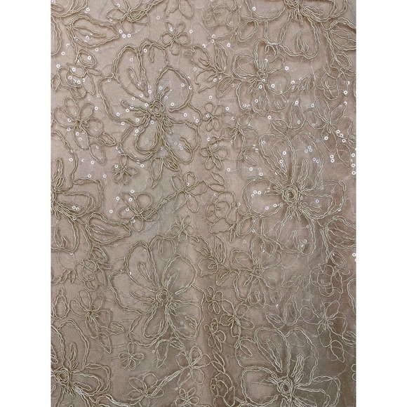 NWT TADASHI SHOJI Plunge Neck Long Sleeve Jacquard Floral Sequin Minidress 6 - Picture 13 of 16